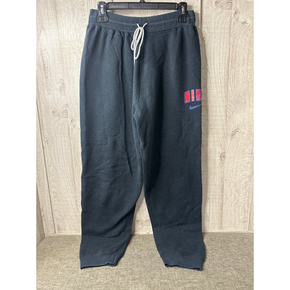 Vintage 80s Nike Black Sweatpants Spellout Logo Youth Size Large Made in USA